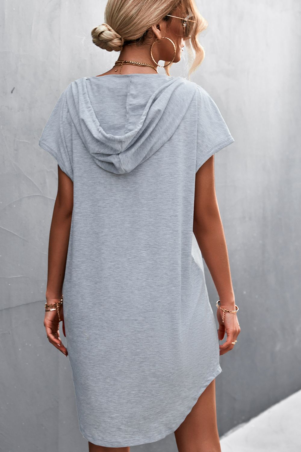 Two-Tone Hooded Dress