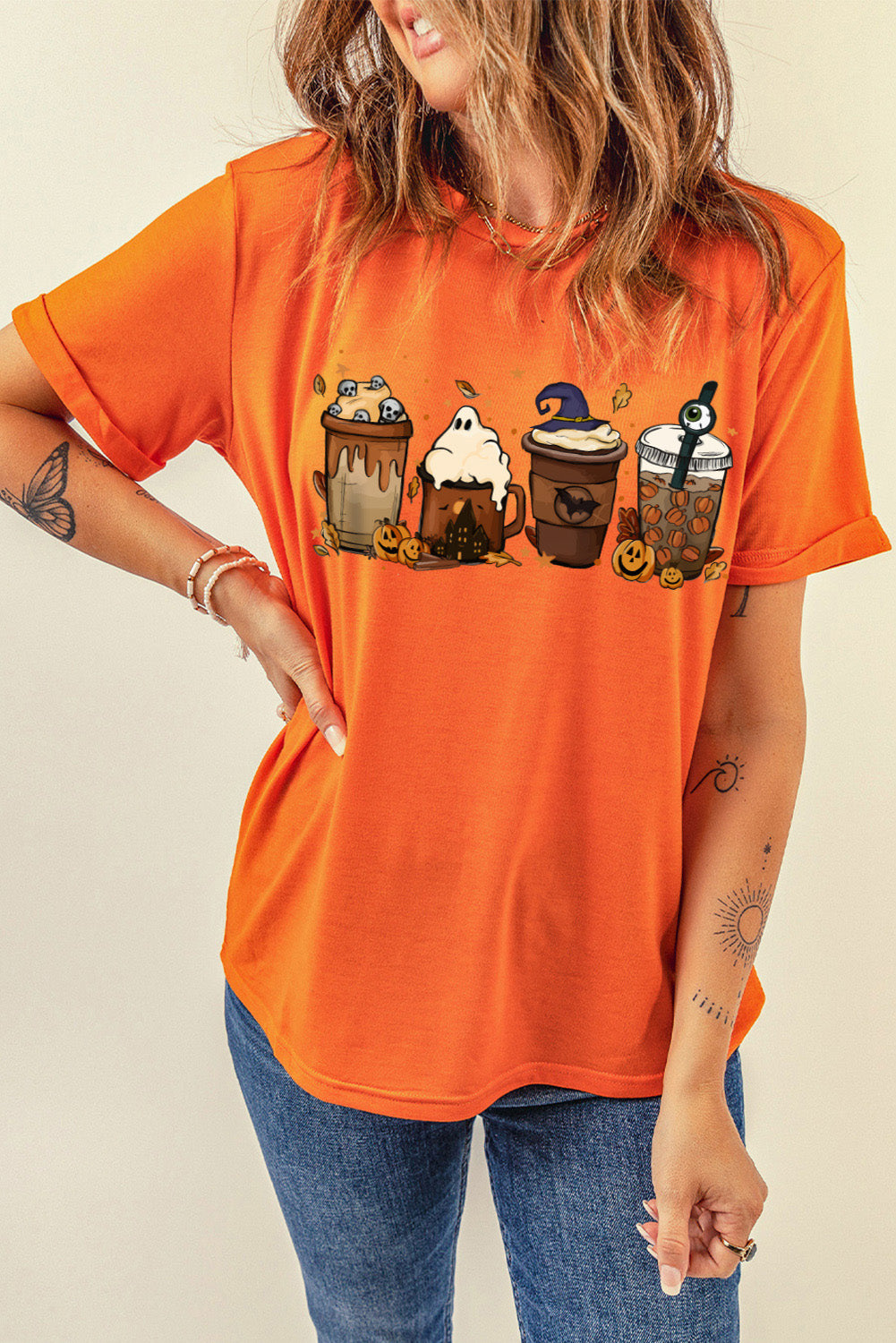 Halloween Graphic Round Neck T-Shirt