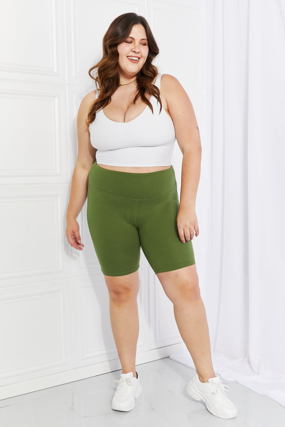 Fearless Brushed Biker Shorts in Olive