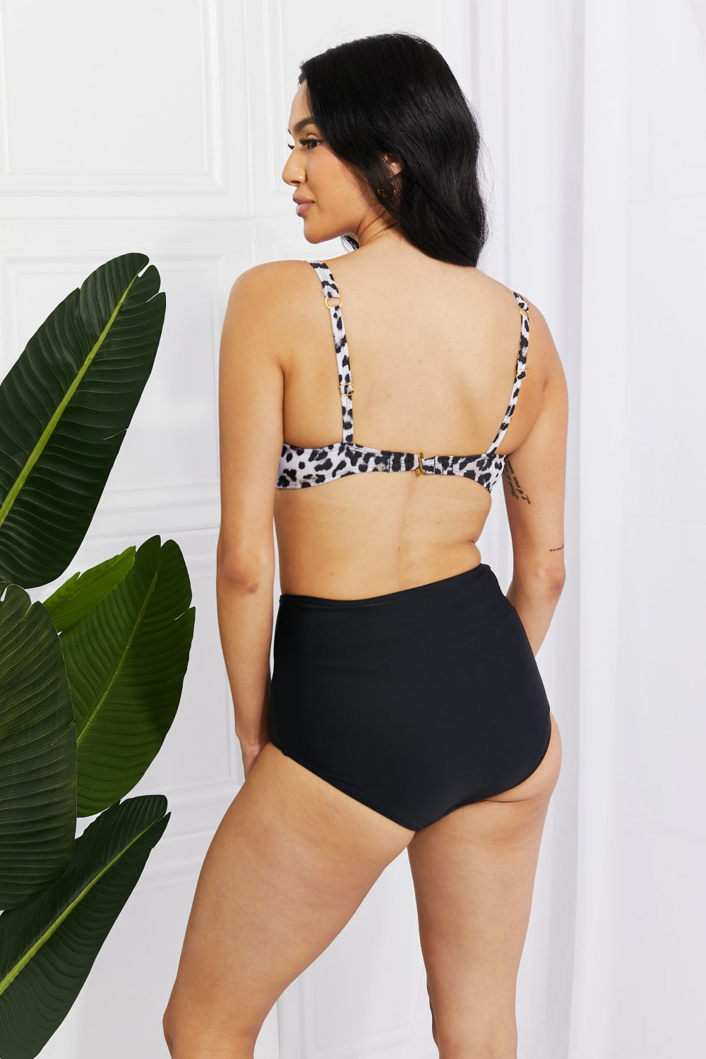 Take A Dip Twist High-Rise Swimsuit Bikini in Leopard
