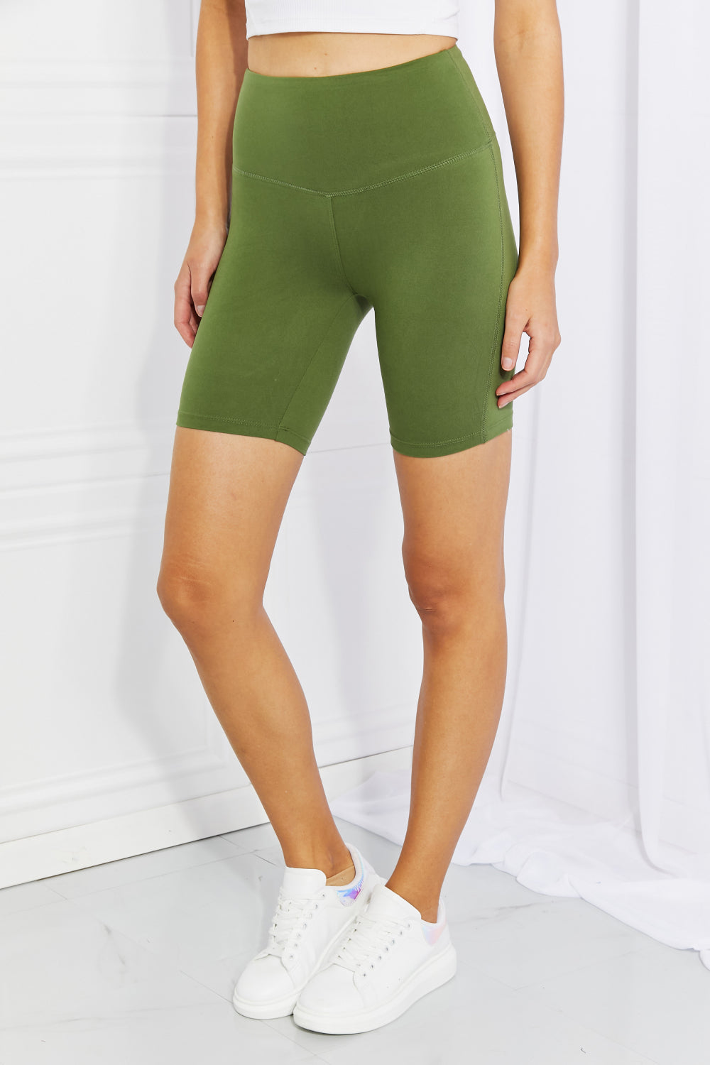 Fearless Brushed Biker Shorts in Olive