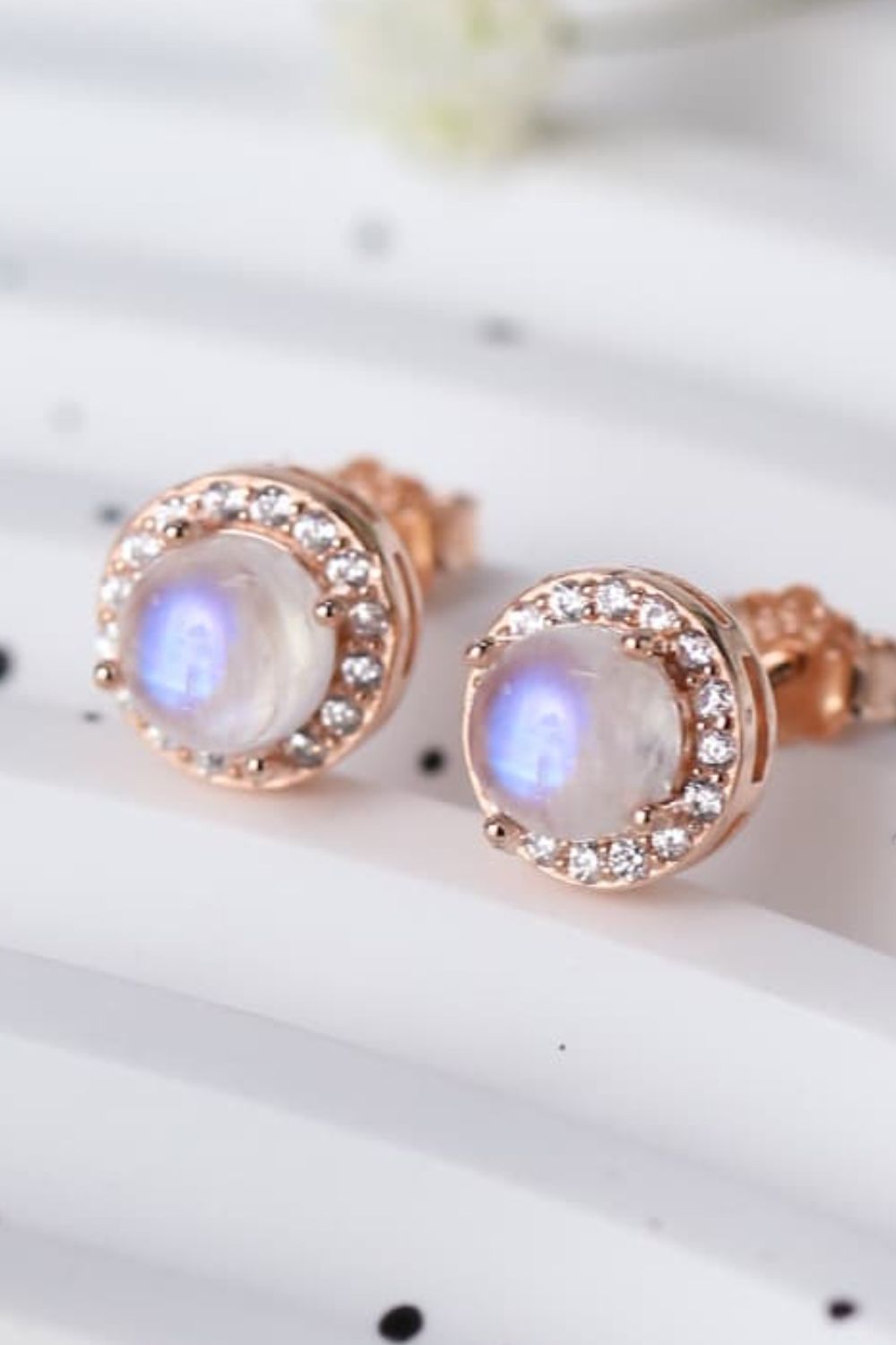Natural Moonstone 925 Sterling Silver Stud Earrings