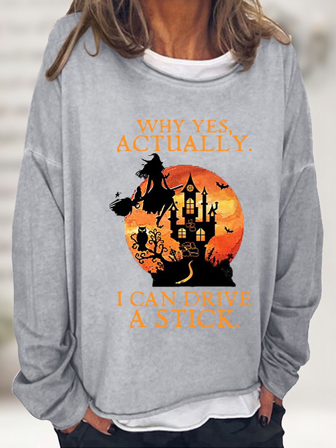 Graphic Round Neck Dropped Shoulder Sweatshirt