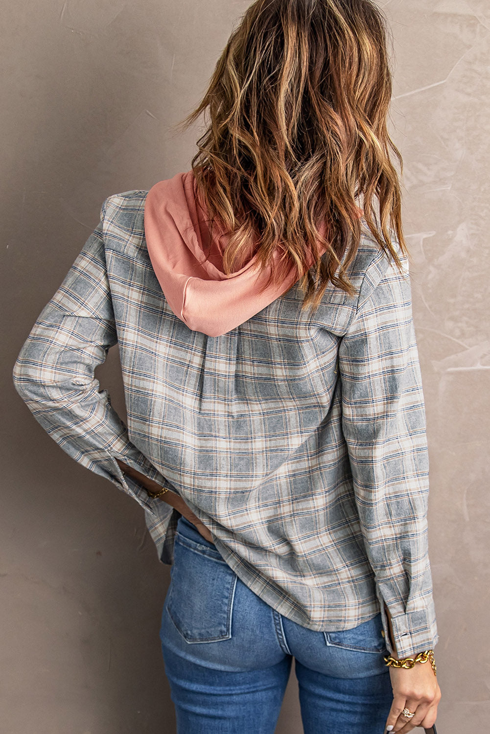 Plaid Hooded Shirt Jacket