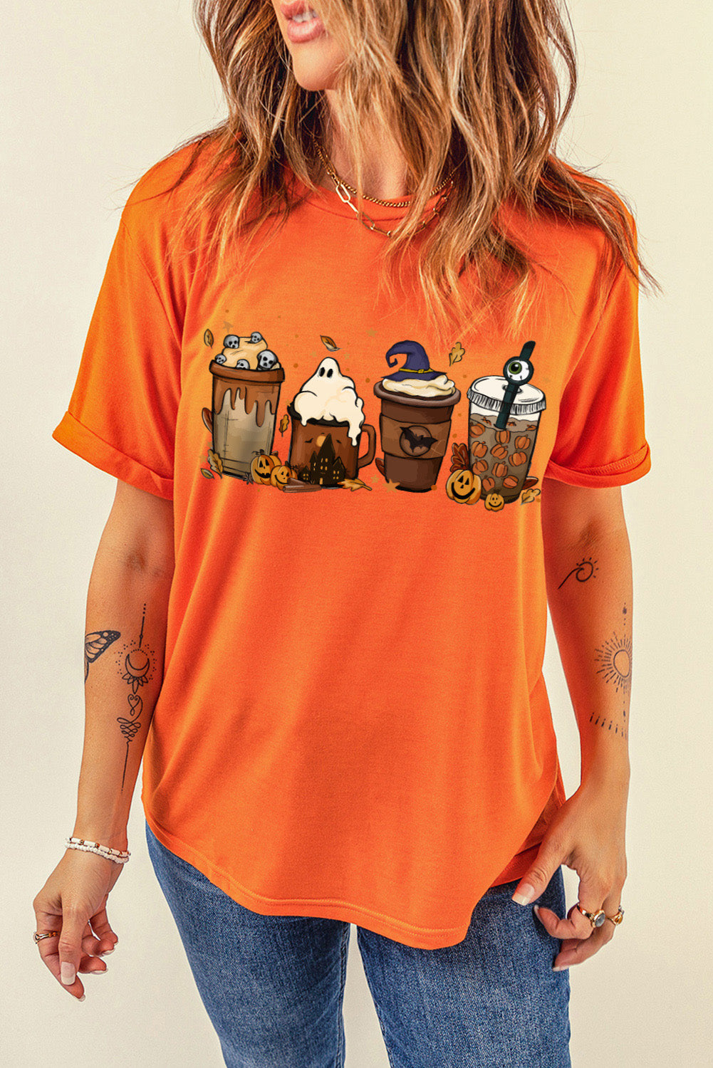 Halloween Graphic Round Neck T-Shirt