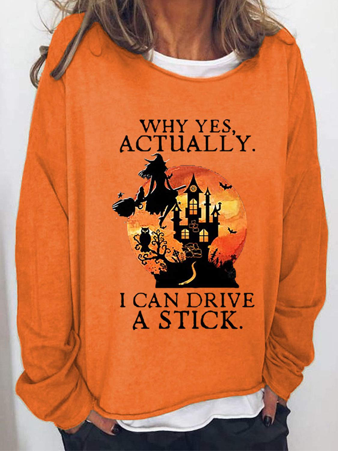 Graphic Round Neck Dropped Shoulder Sweatshirt