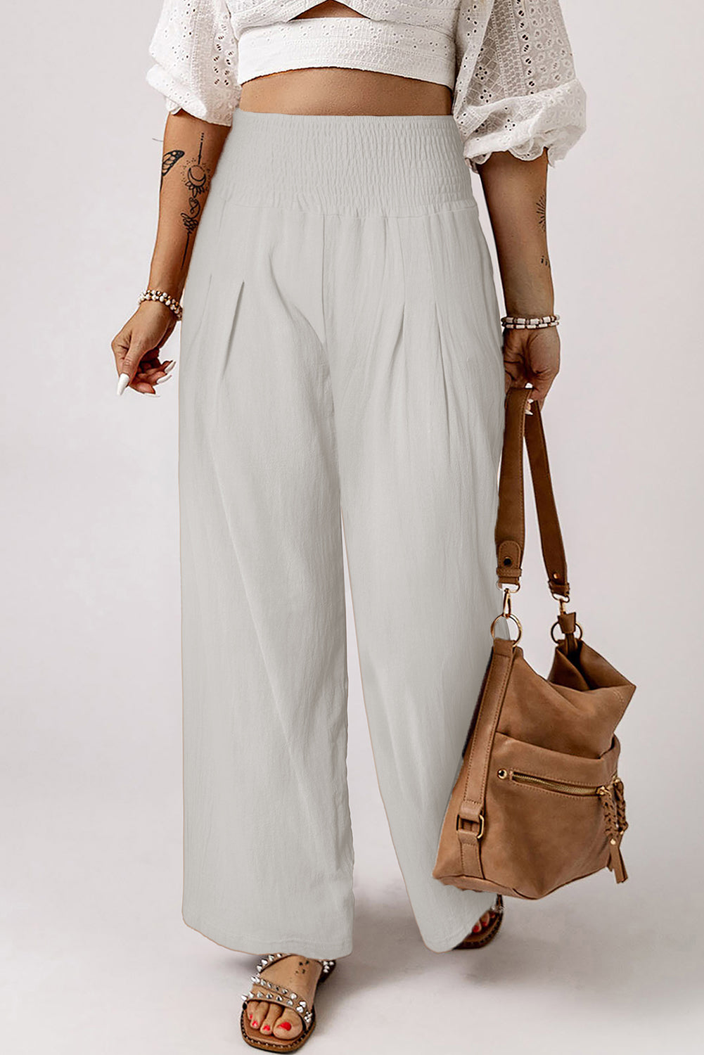 Wide Leg Cotton Pants