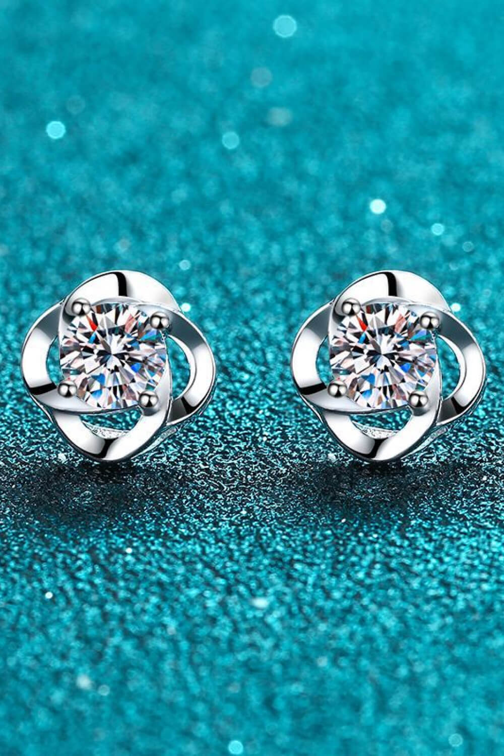 Rhodium plated hot sale stud earrings