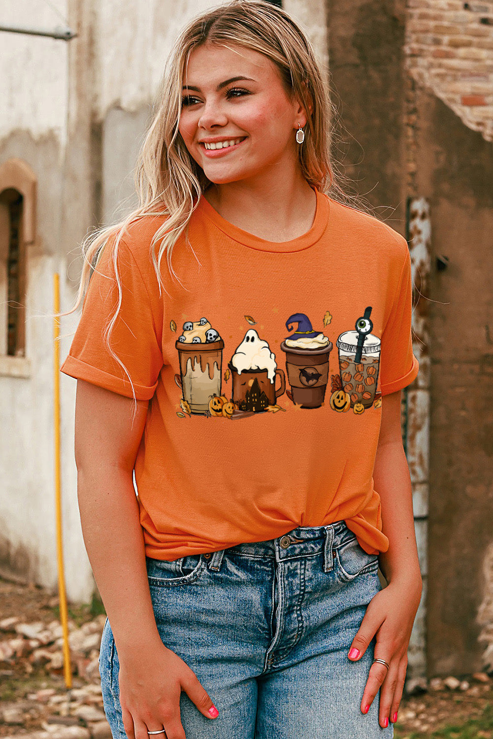Halloween Graphic Round Neck T-Shirt