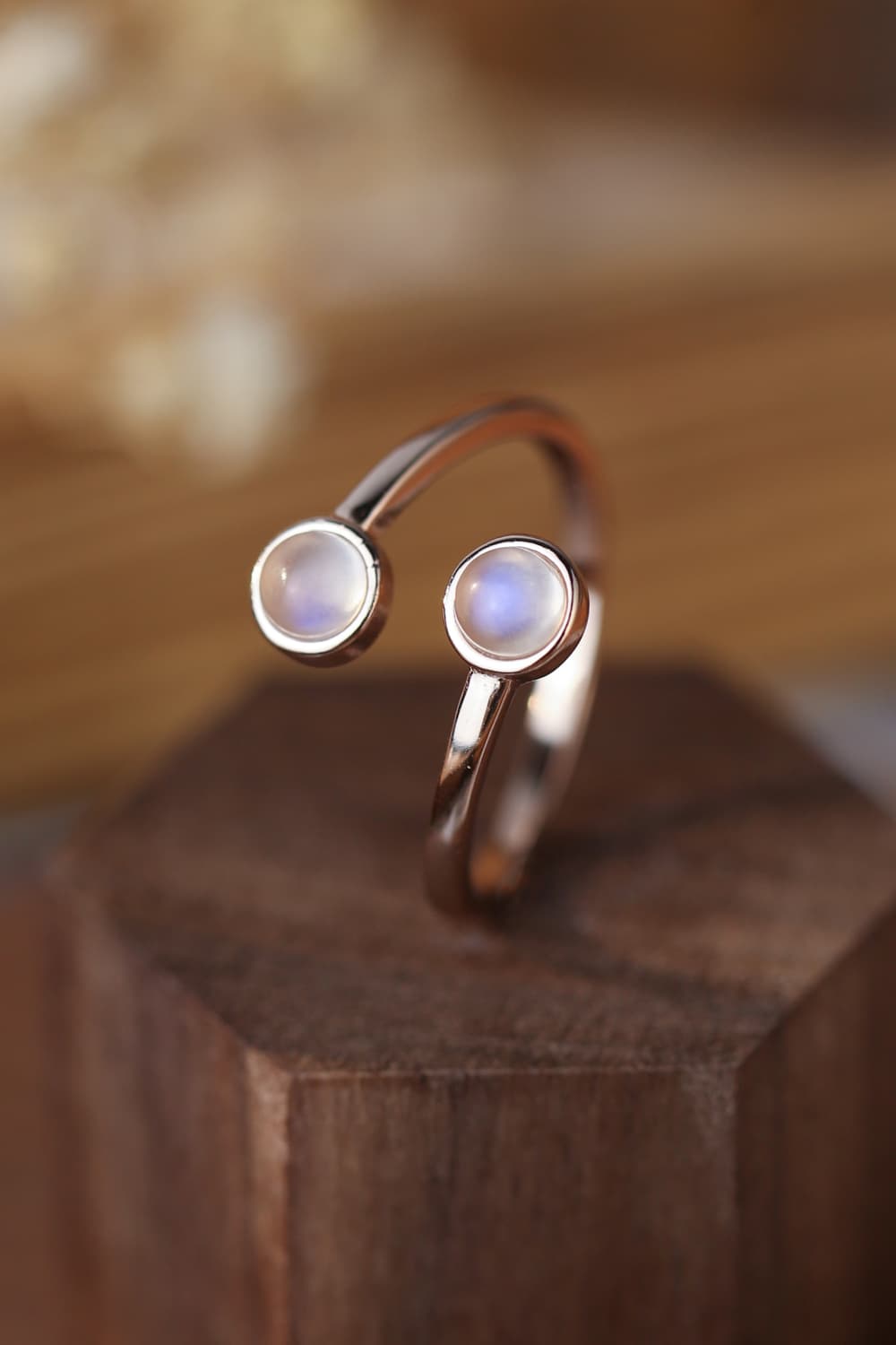 Natural Moonstone 925 Sterling Silver Toi Et Moi Ring