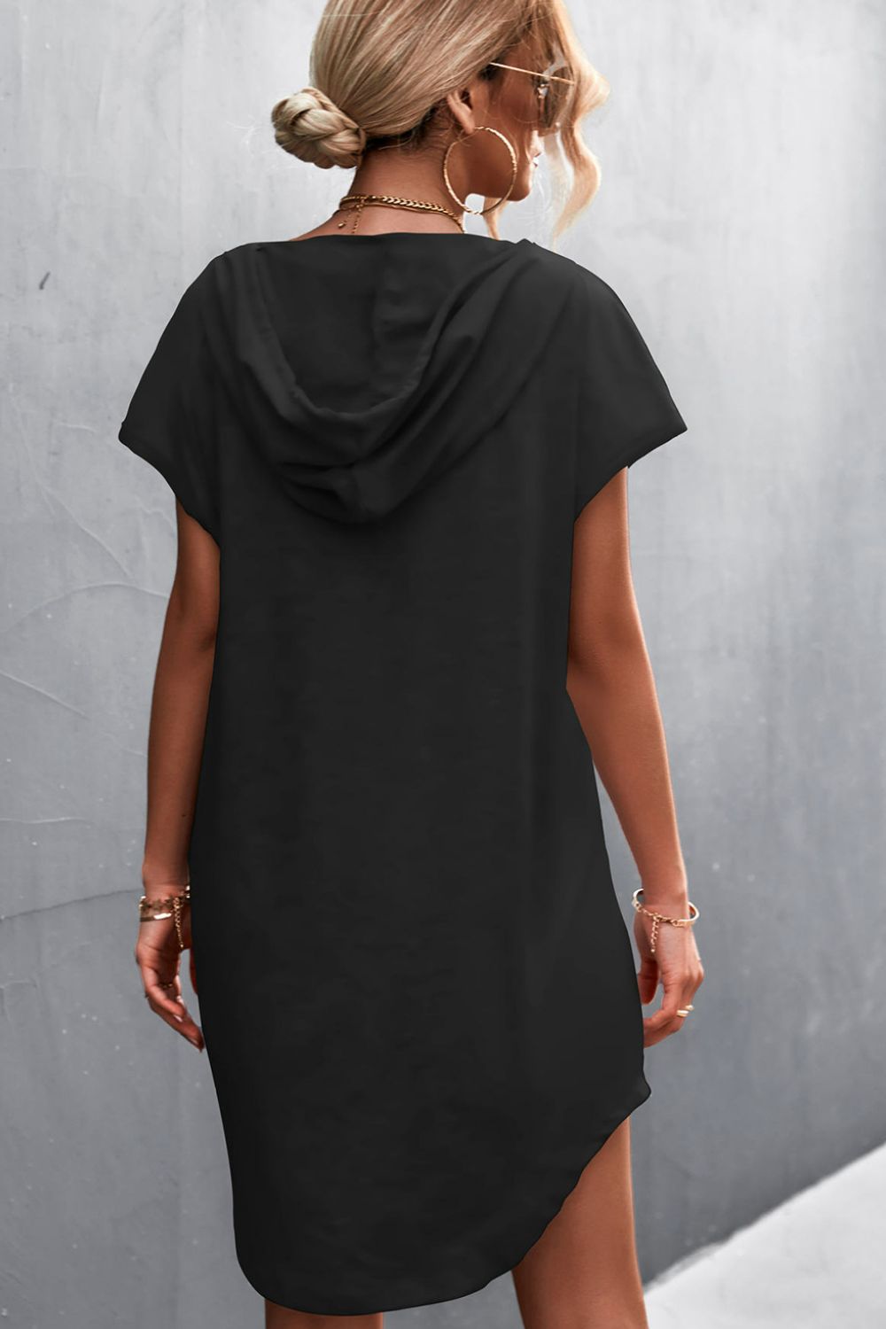 Two-Tone Hooded Dress