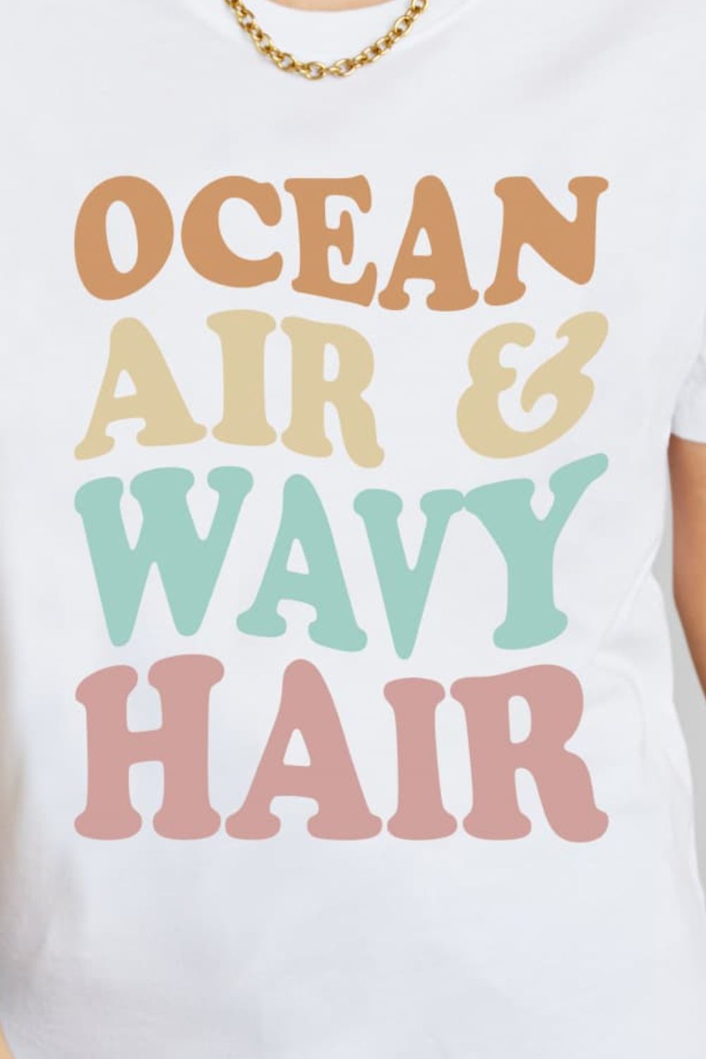 OCEAN AIR & WAVY HAIR Graphic Cotton T-Shirt