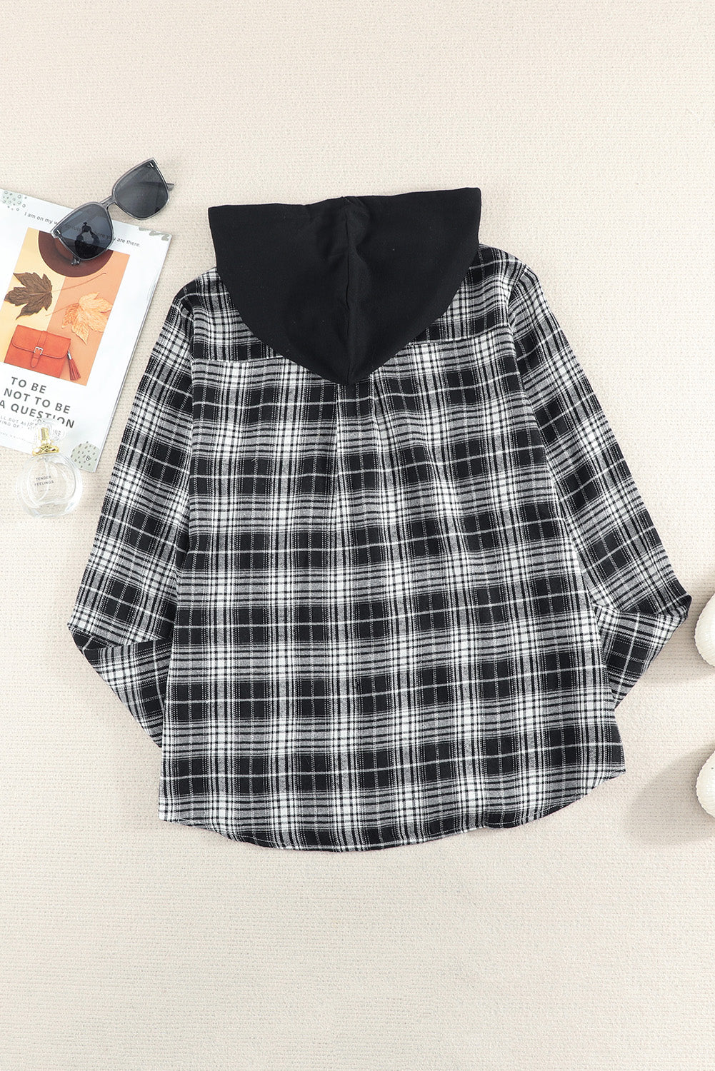 Plaid Hooded Shirt Jacket