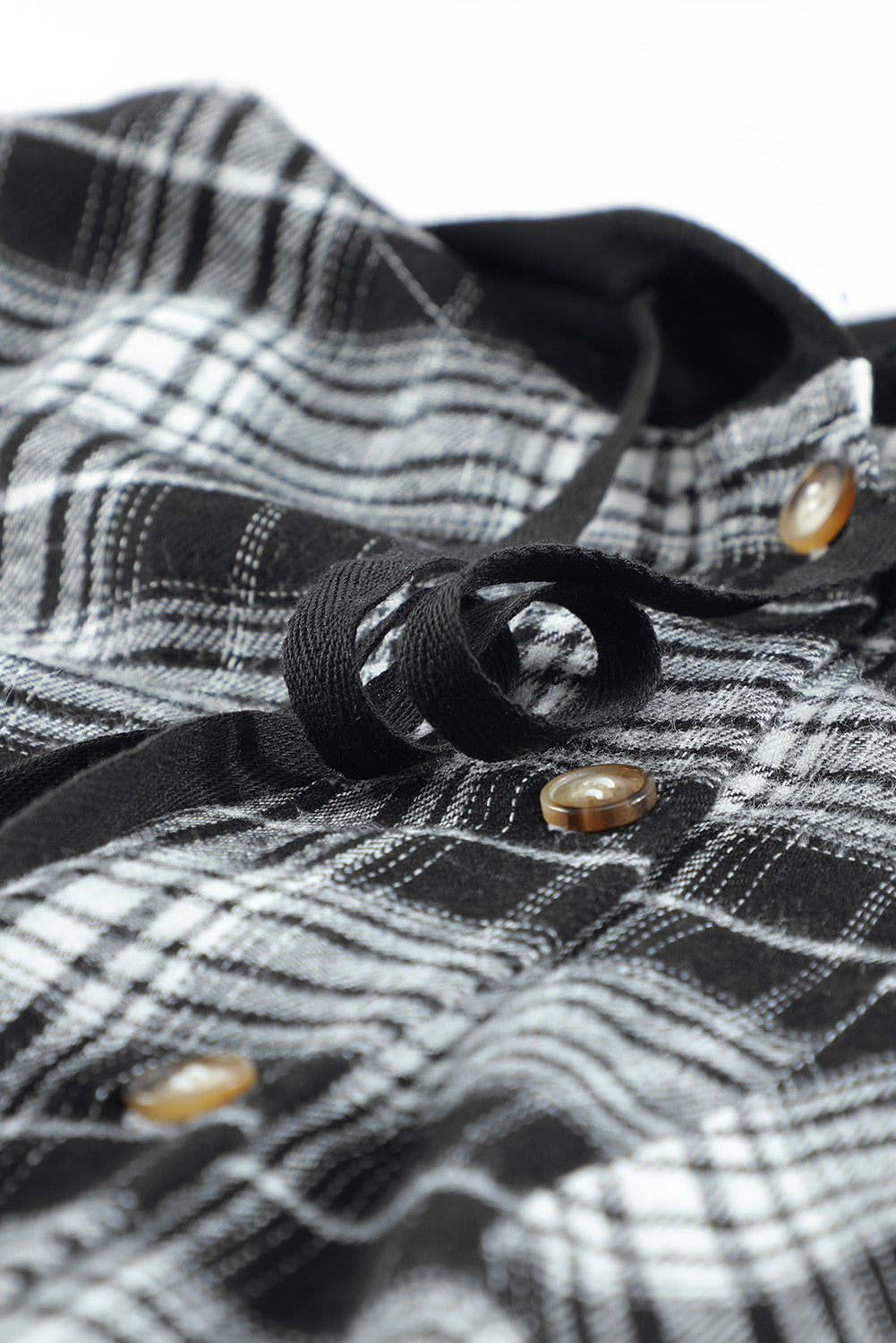 Plaid Hooded Shirt Jacket