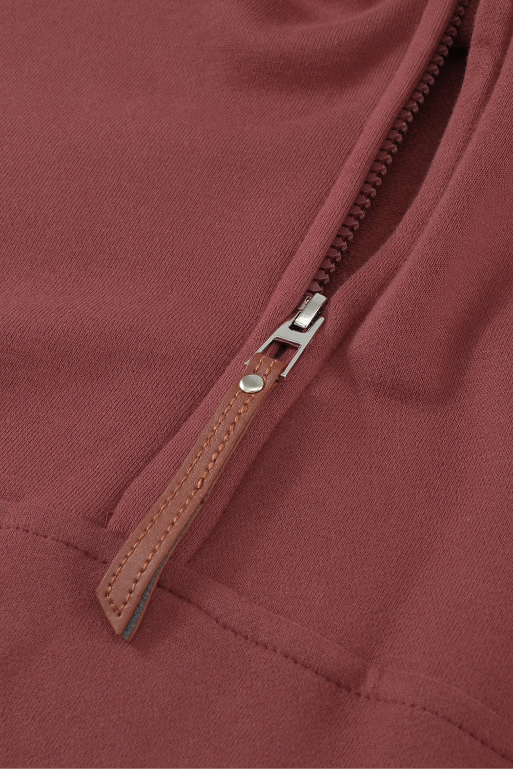 Half Zip Patch Pocket Hoodie