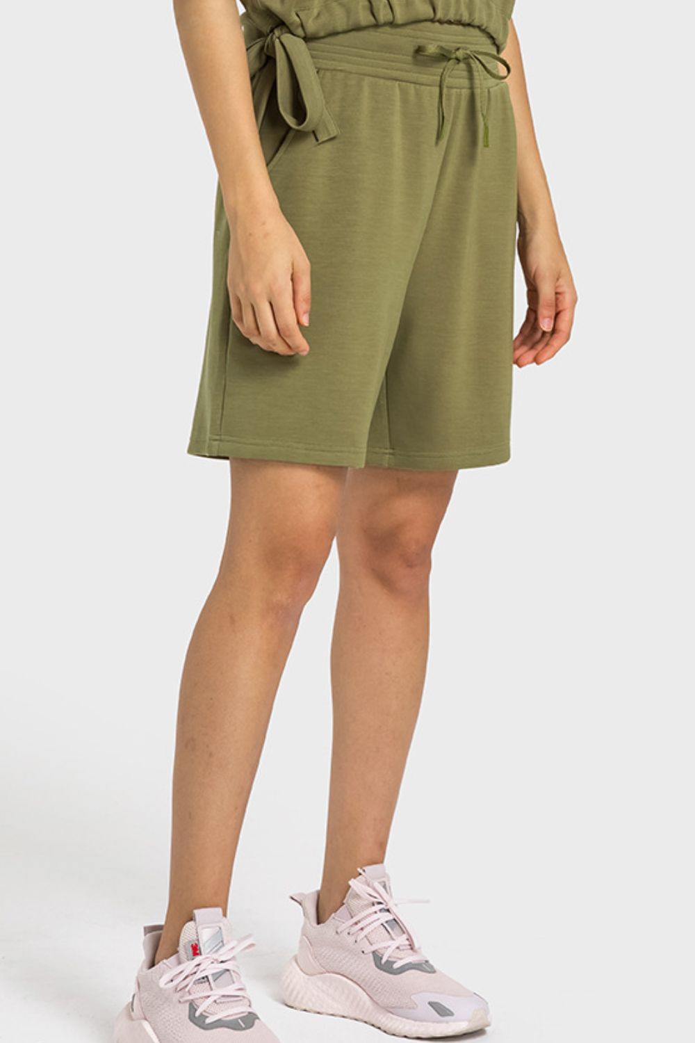 Elastic Waist Sports Bermuda Shorts