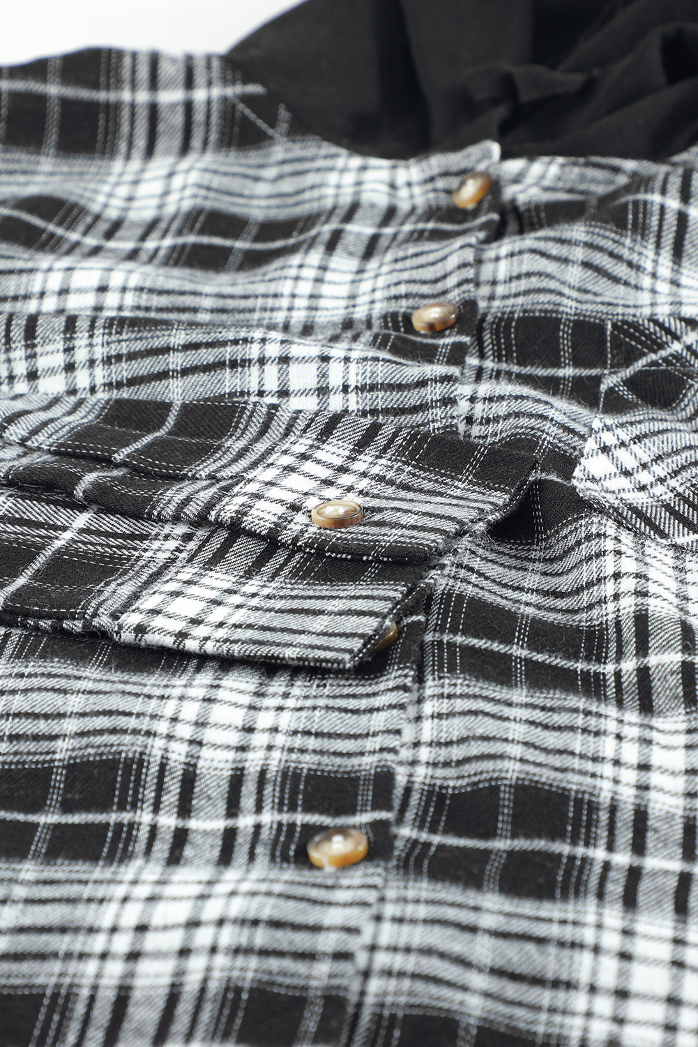 Plaid Hooded Shirt Jacket