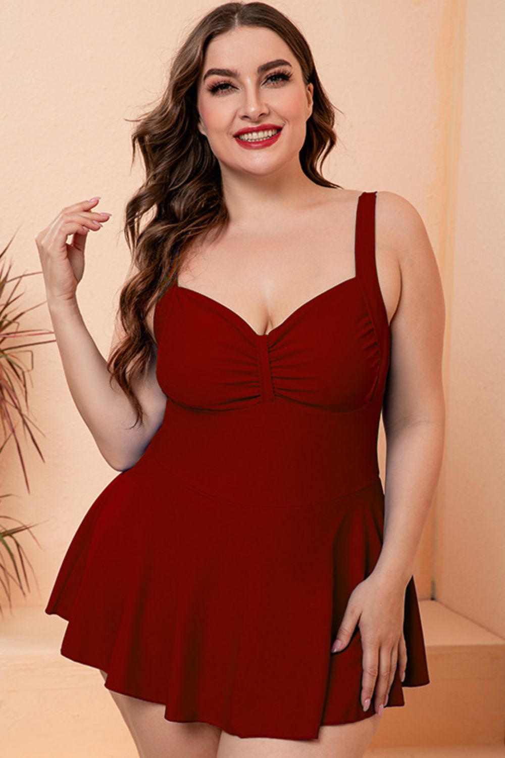 Gathered Detail Swim Dress