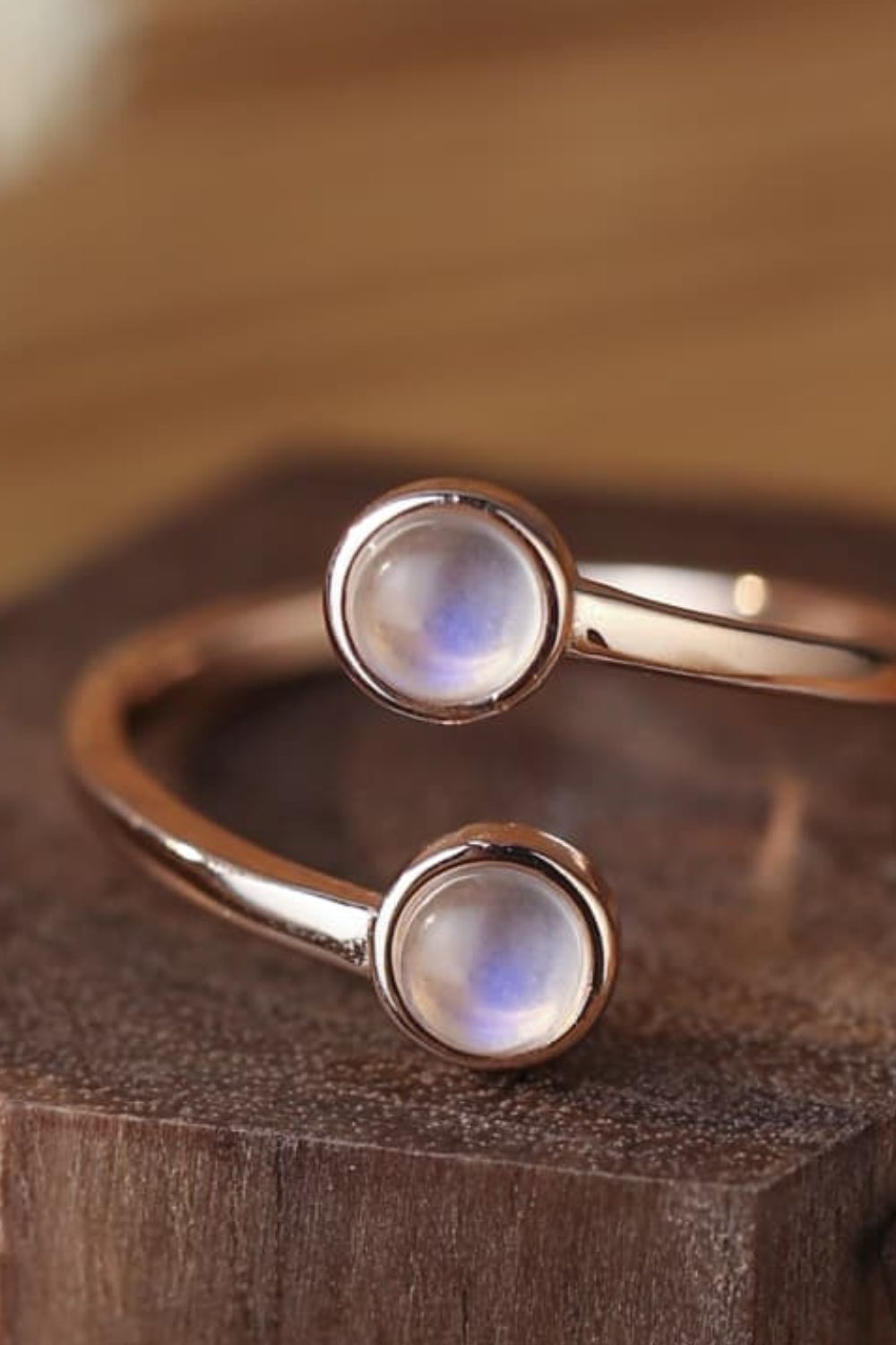 Natural Moonstone 925 Sterling Silver Toi Et Moi Ring