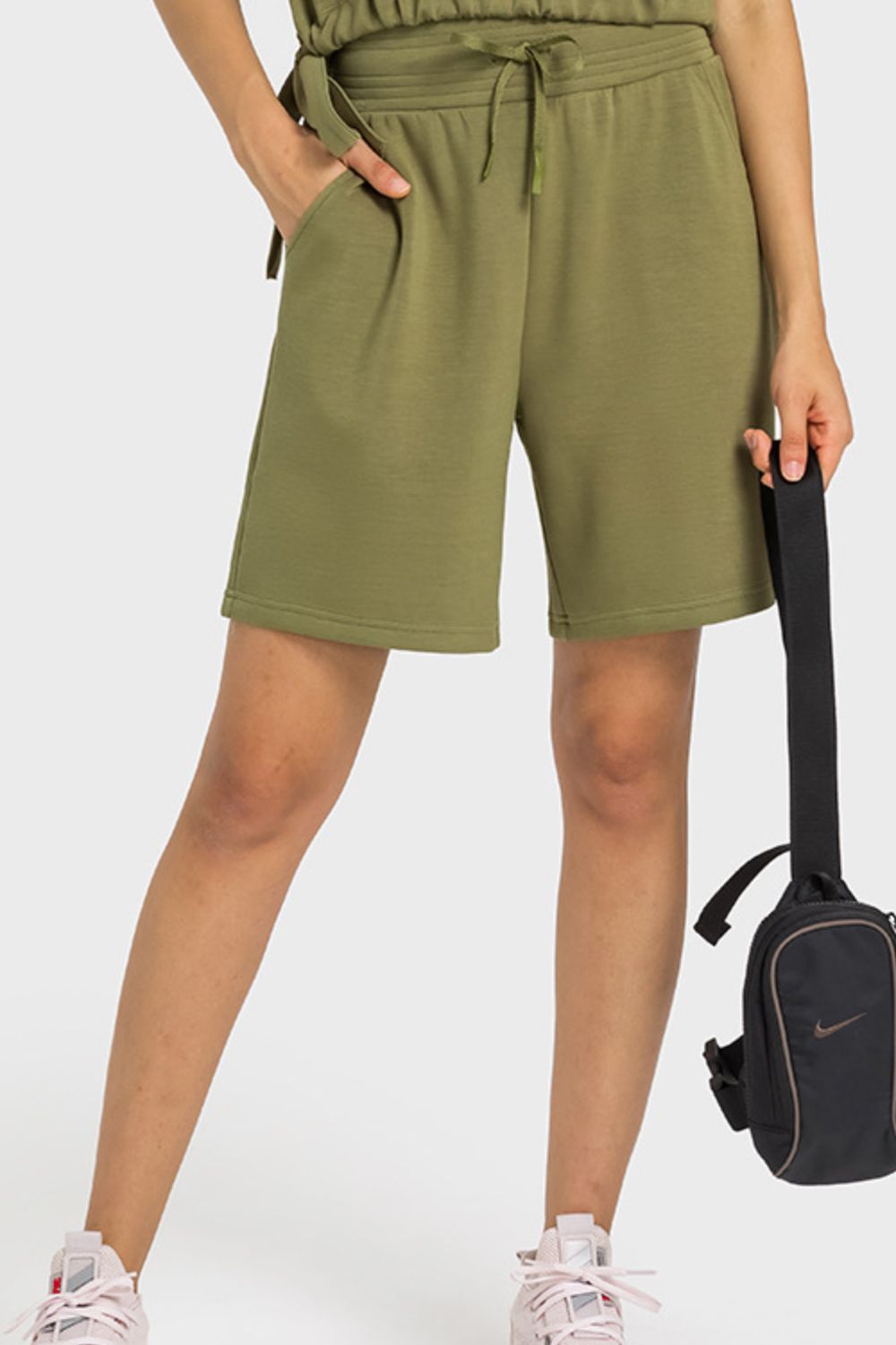 Elastic Waist Sports Bermuda Shorts