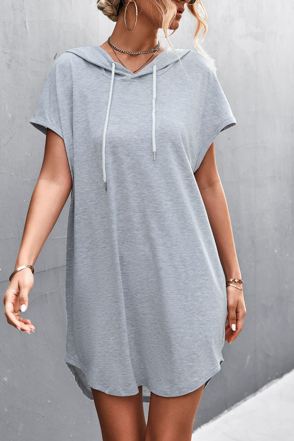 Two-Tone Hooded Dress