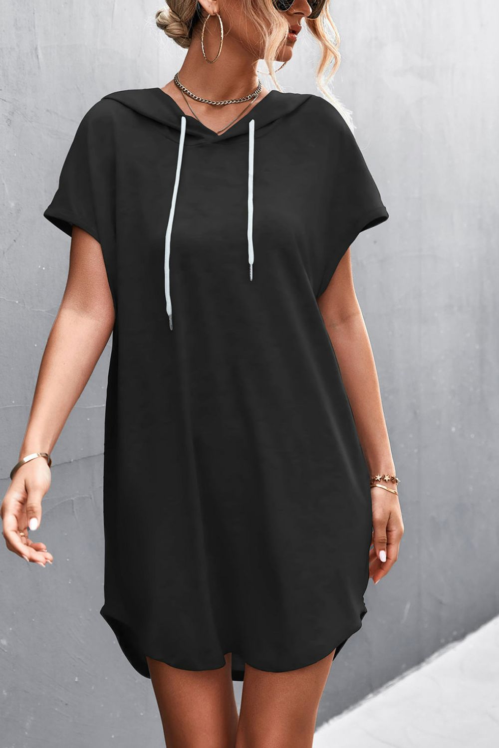 Two-Tone Hooded Dress