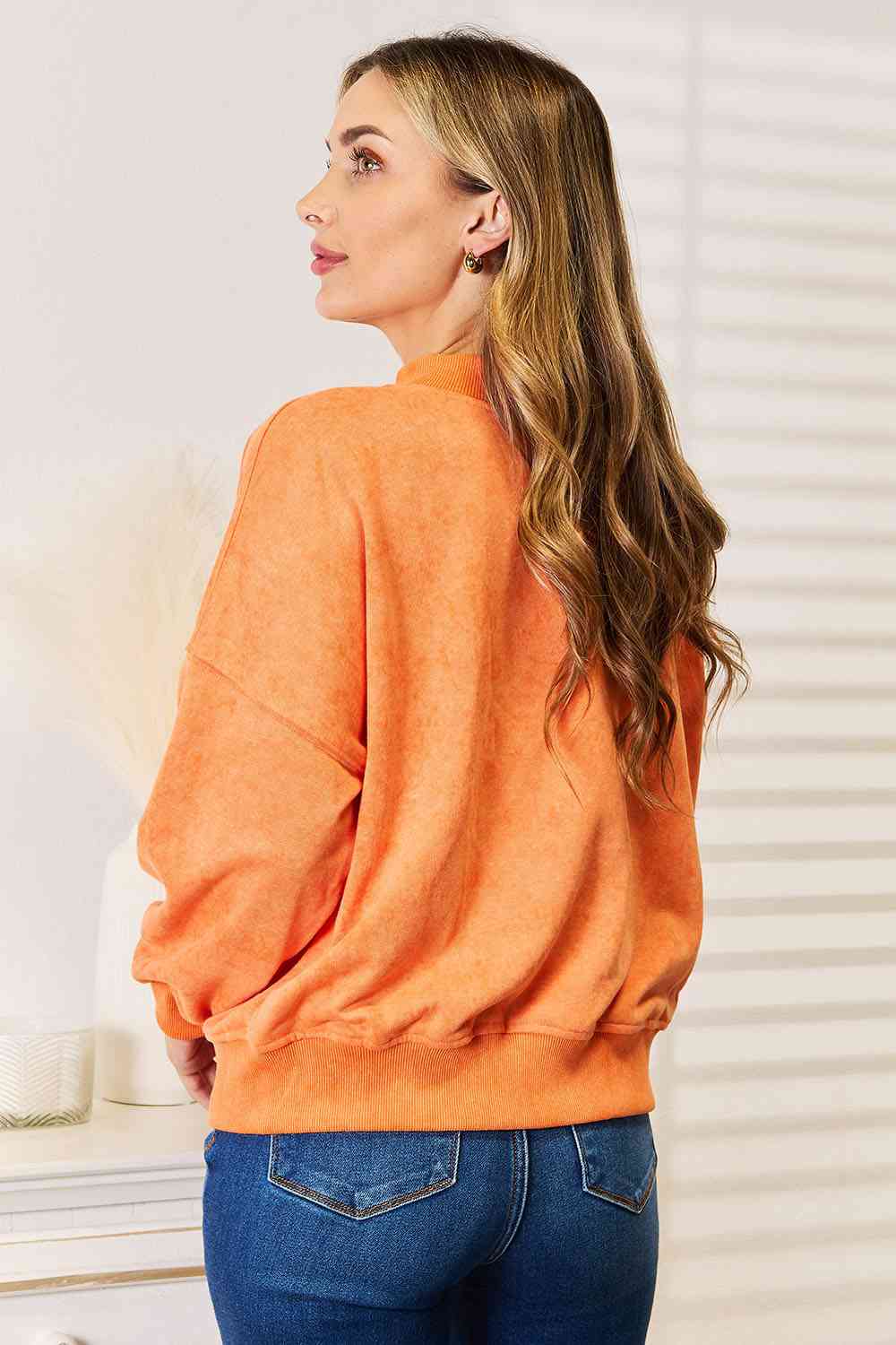 Neck Dropped Shoulder Sweatshirt