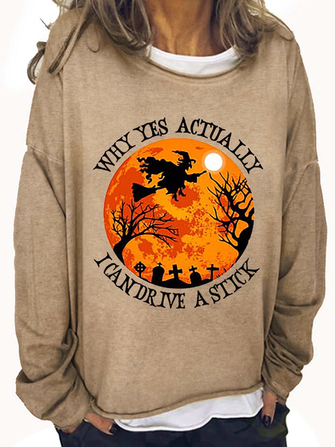 Witchy Graphic Round Neck Sweatshirt