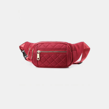 Quilted Multi Pocket Waist Belt Bag