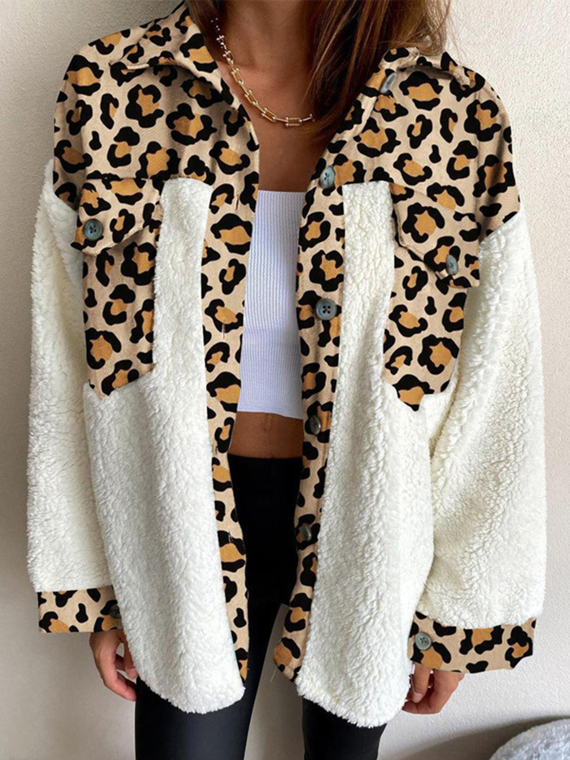 PREORDER Fuzzy Button Up Long Sleeve Jacket