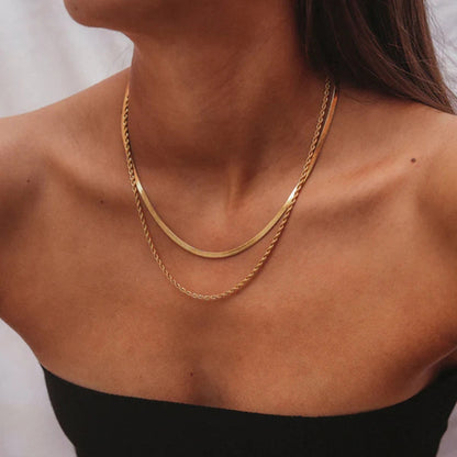 PREORDER 18K Gold-Plated Double-Layered Necklace