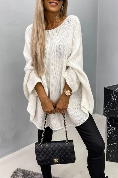 PREORDER Round Neck Batwing Sleeve Sweater