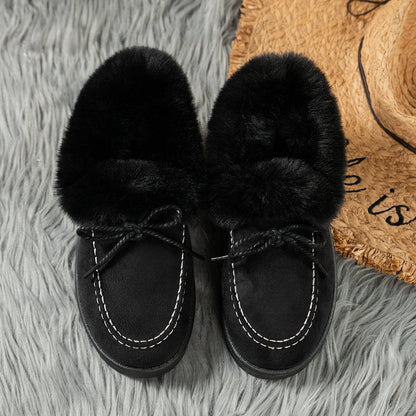 PREORDER Thermal Fuzzy Tied Round Toe Boots