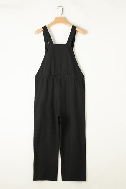 PREORDER Drawstring Wide Strap Overalls with Pockets