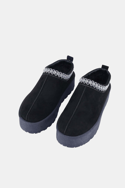 Weeboo Platform Slip-On Boots in Black