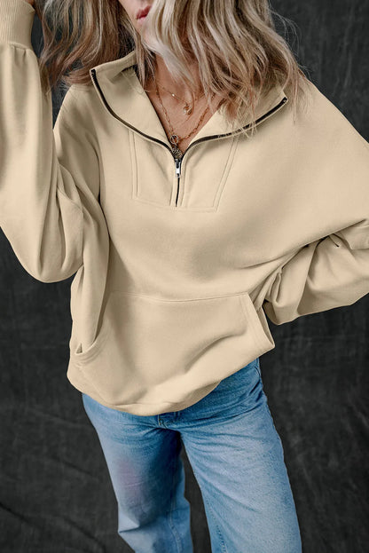 PREORDER Half Zip Long Sleeve Sweatshirt