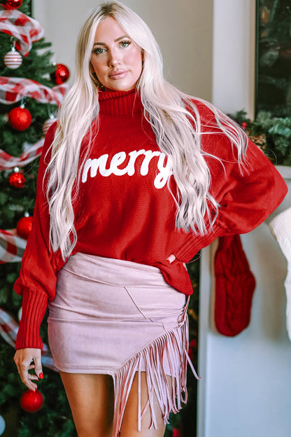 PREORDER Merry Christmas Turtleneck Long Sleeve Sweater