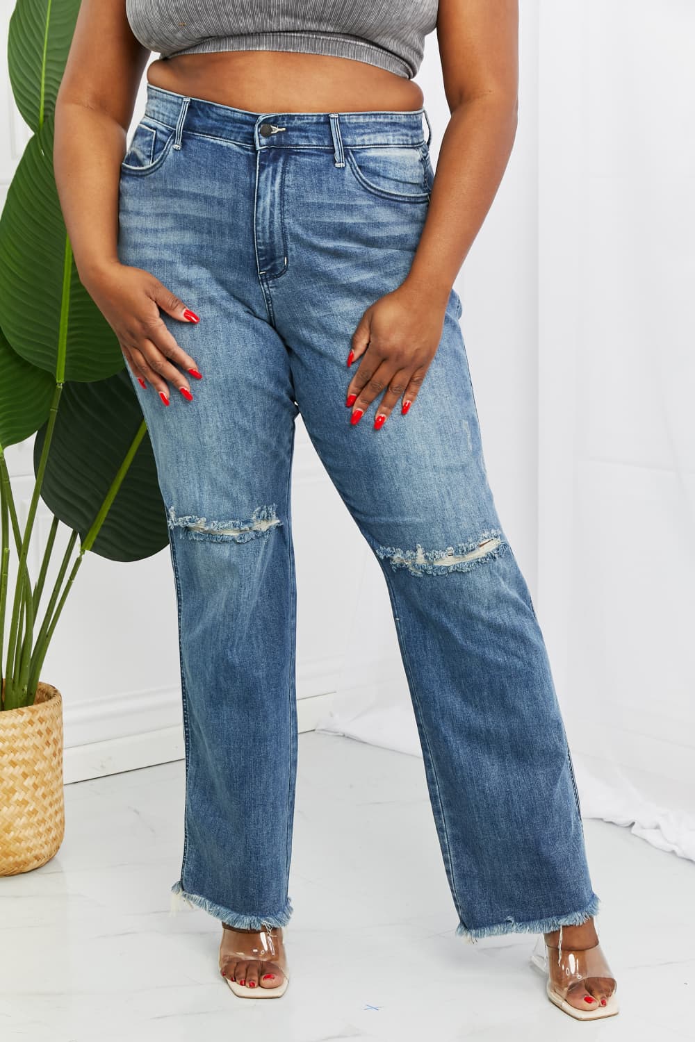 Becka Judy Blue Full Size Mid Rise Straight Jeans- 1 size 0 left! FINAL SALE!