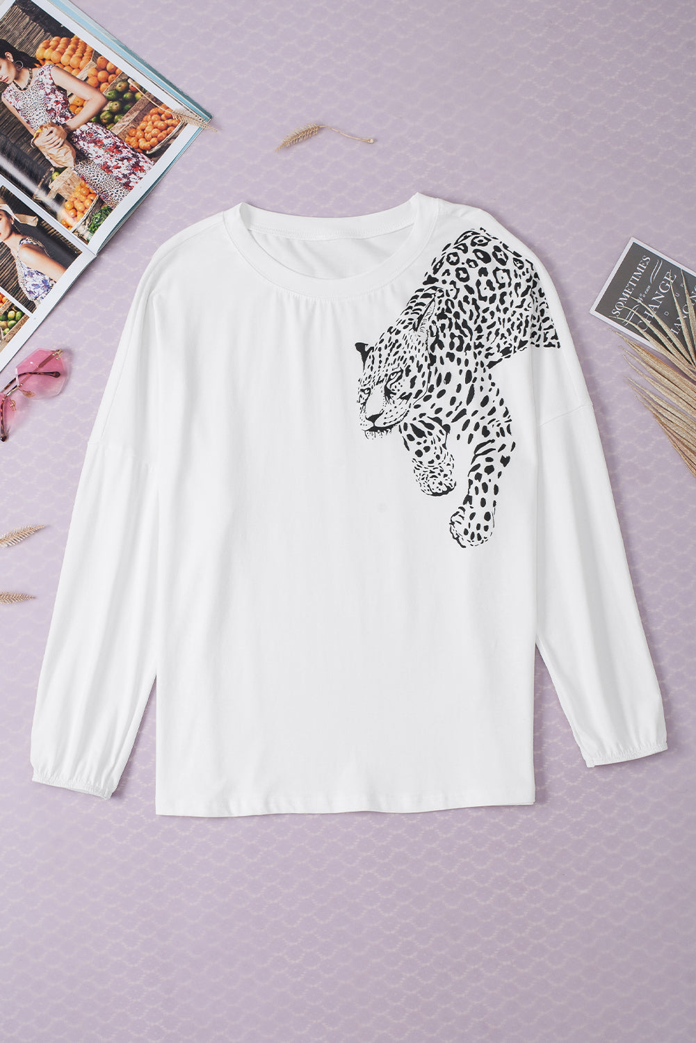 PREORDER Leopard Round Neck Long Sleeve T-Shirt