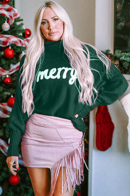 PREORDER Merry Christmas Turtleneck Long Sleeve Sweater