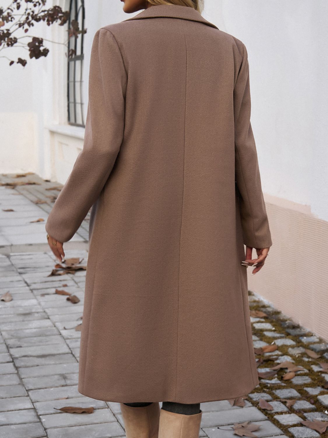 PREORDER Devine Pocketed Collared Neck Long Sleeve Coat