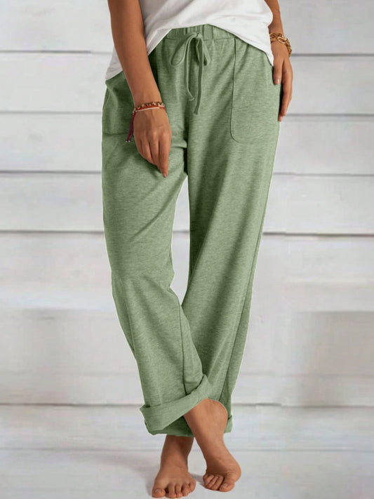 PREORDER Tied Wide Leg Pants with Pockets