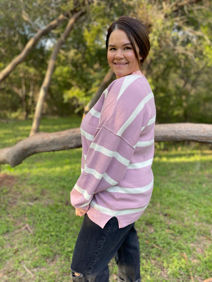 PREORDER: Exceptional Thought Striped Patchwork Sweater in Three Colors