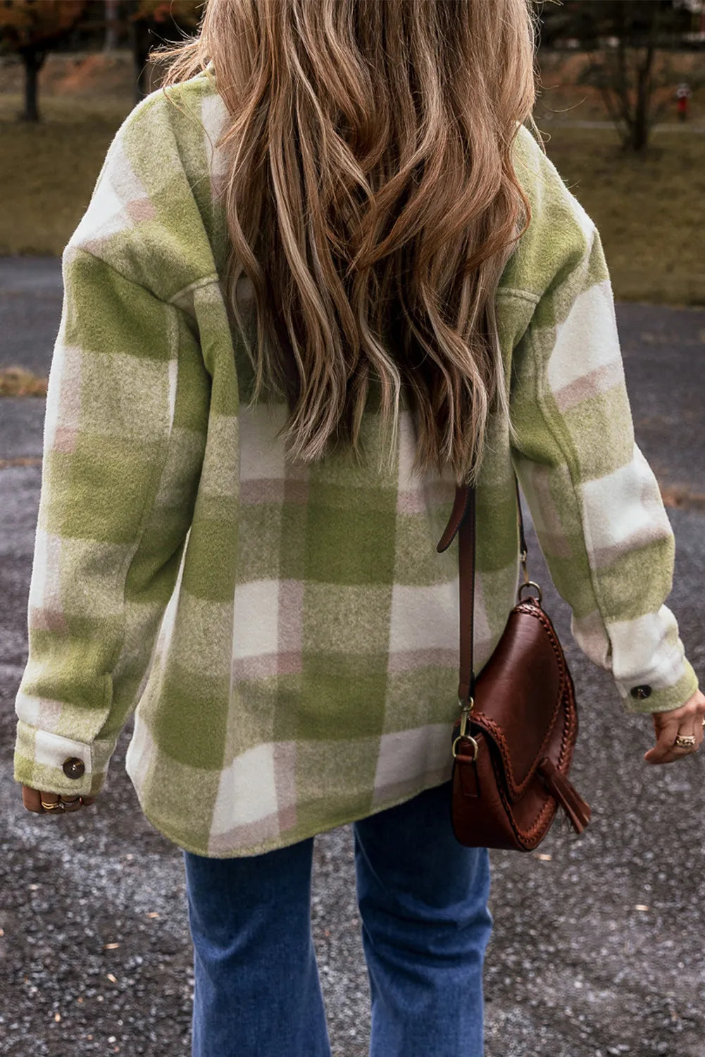 PREORDER Plaid Button Up Long Sleeve Jacket