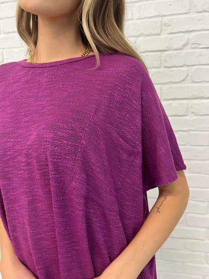 Basically Flowing Dolman Sleeve Top in Lt Plum