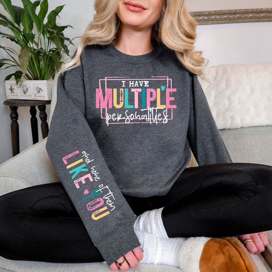 Multiple Personalities Graphic Sweatshirt in Three Colors