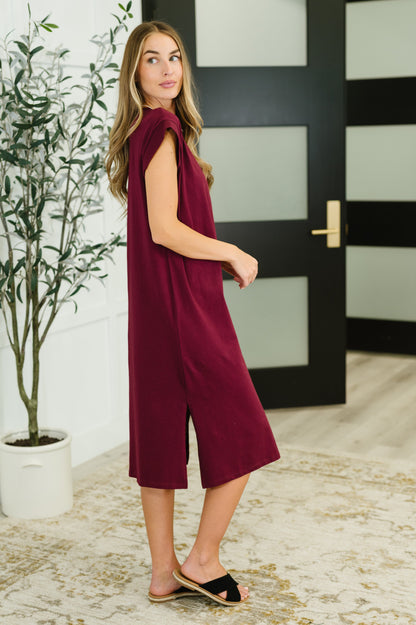 Sweet Like That Casual Dress in Cabernet