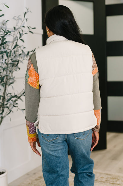 That's What I'm Talkin' About Puffer Vest in Sand Beige