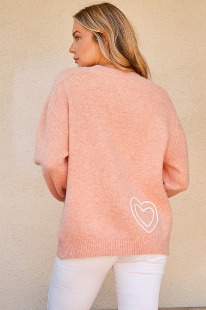 WIFEY & Heart Round Neck Sweater