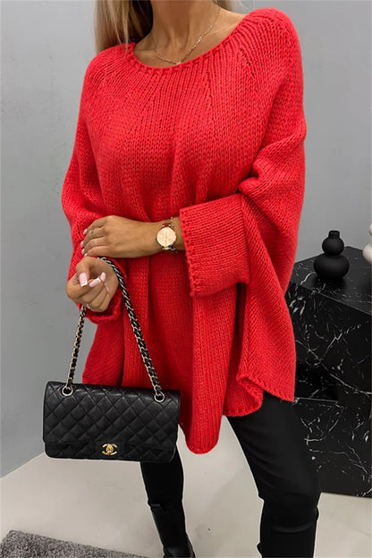 PREORDER Round Neck Batwing Sleeve Sweater